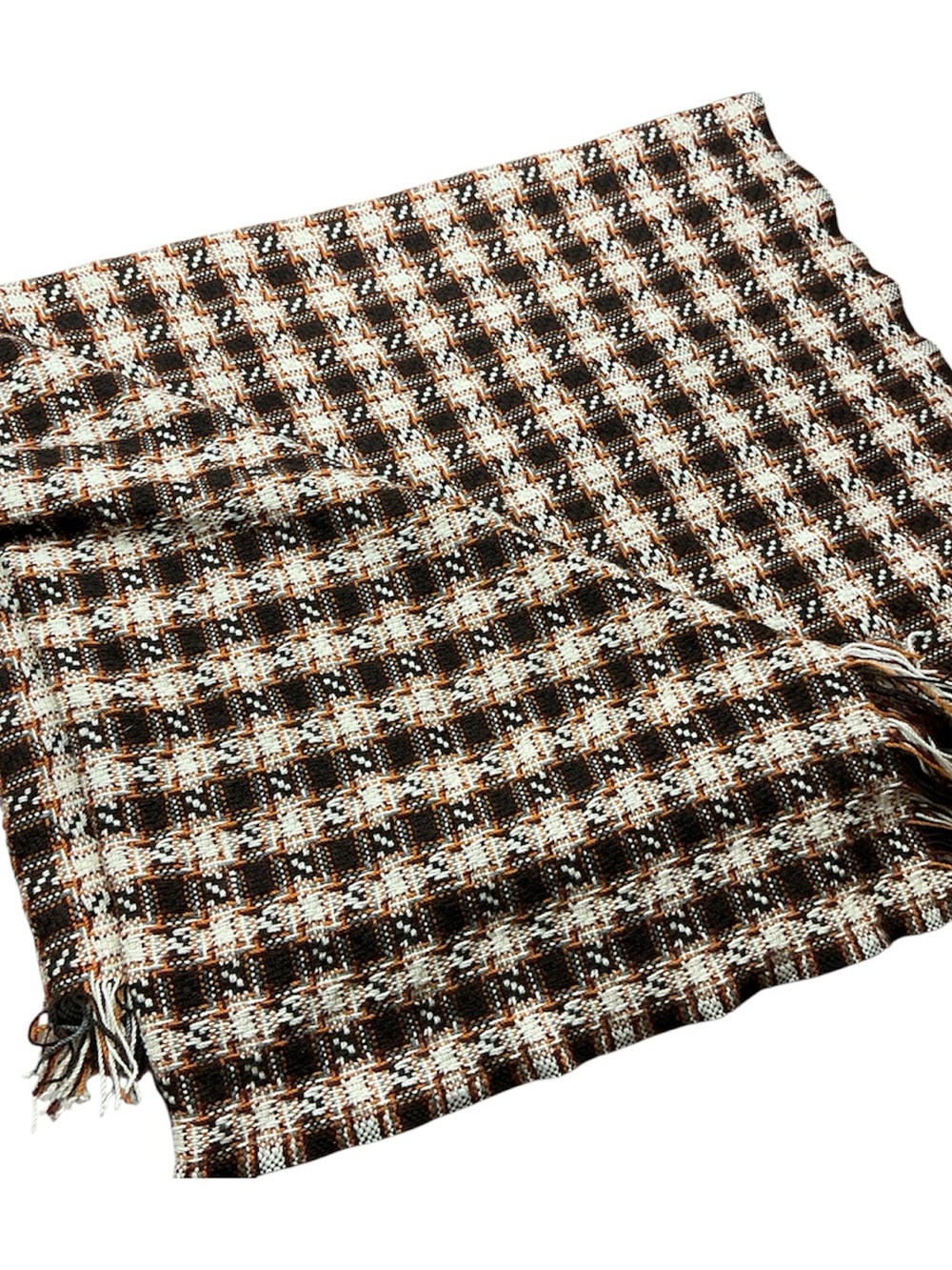 Vintage Pendleton 70s 100% virgin wool textured throw blanket 46 x 65 USA made